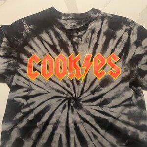 Cookies Original Logo Crystal Wash Tie Dye Black Men's Tee Shirt Size Small